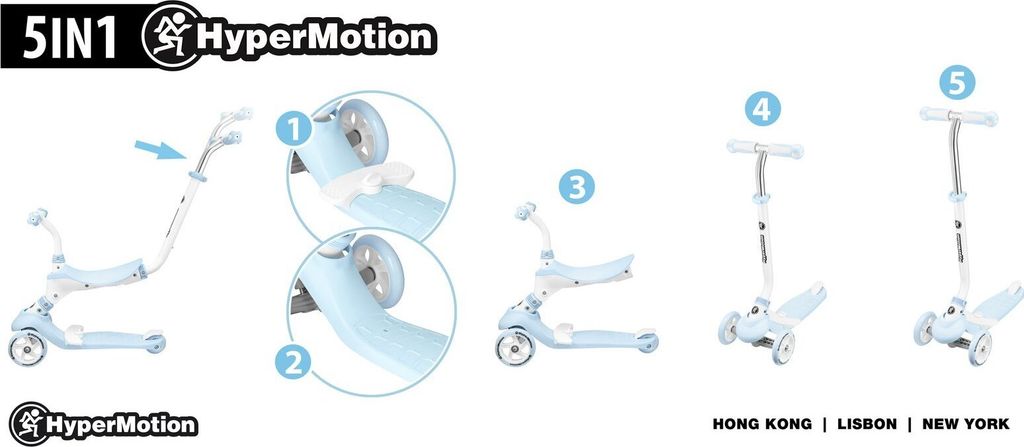 Balančný skúter 5in1 HyperMotion - modrý Obrázok produktu 2