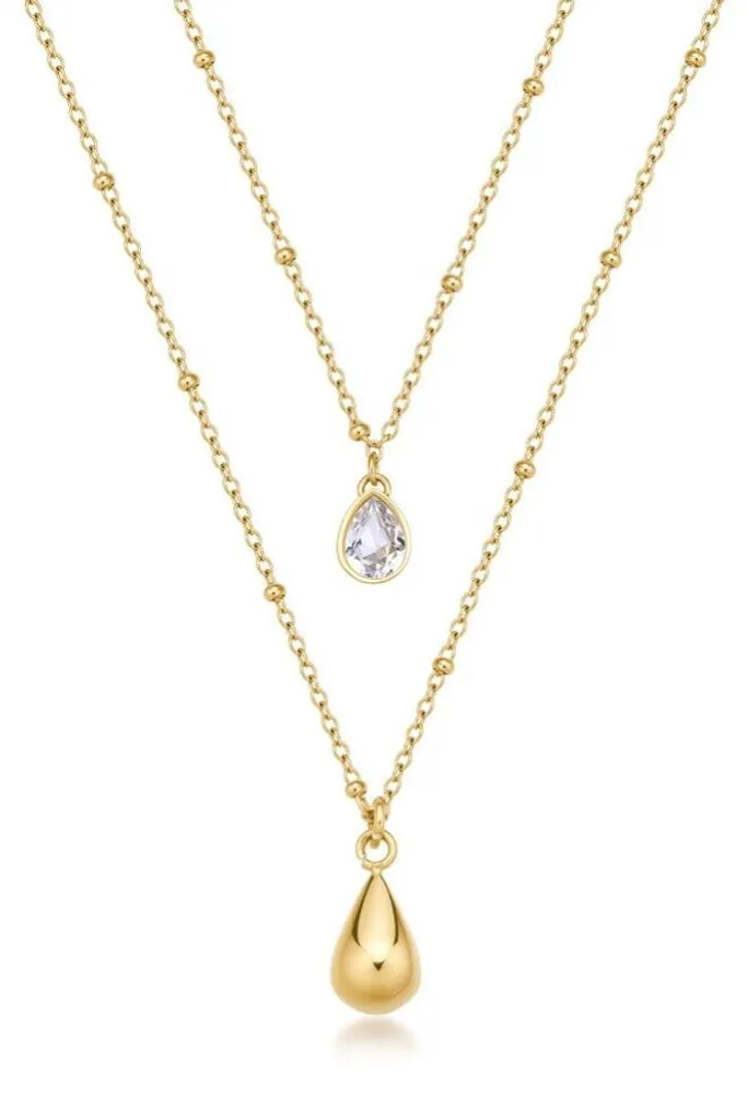 Collier double chaîne doré pour sublimer vos tenues de soirée et quotidiennes