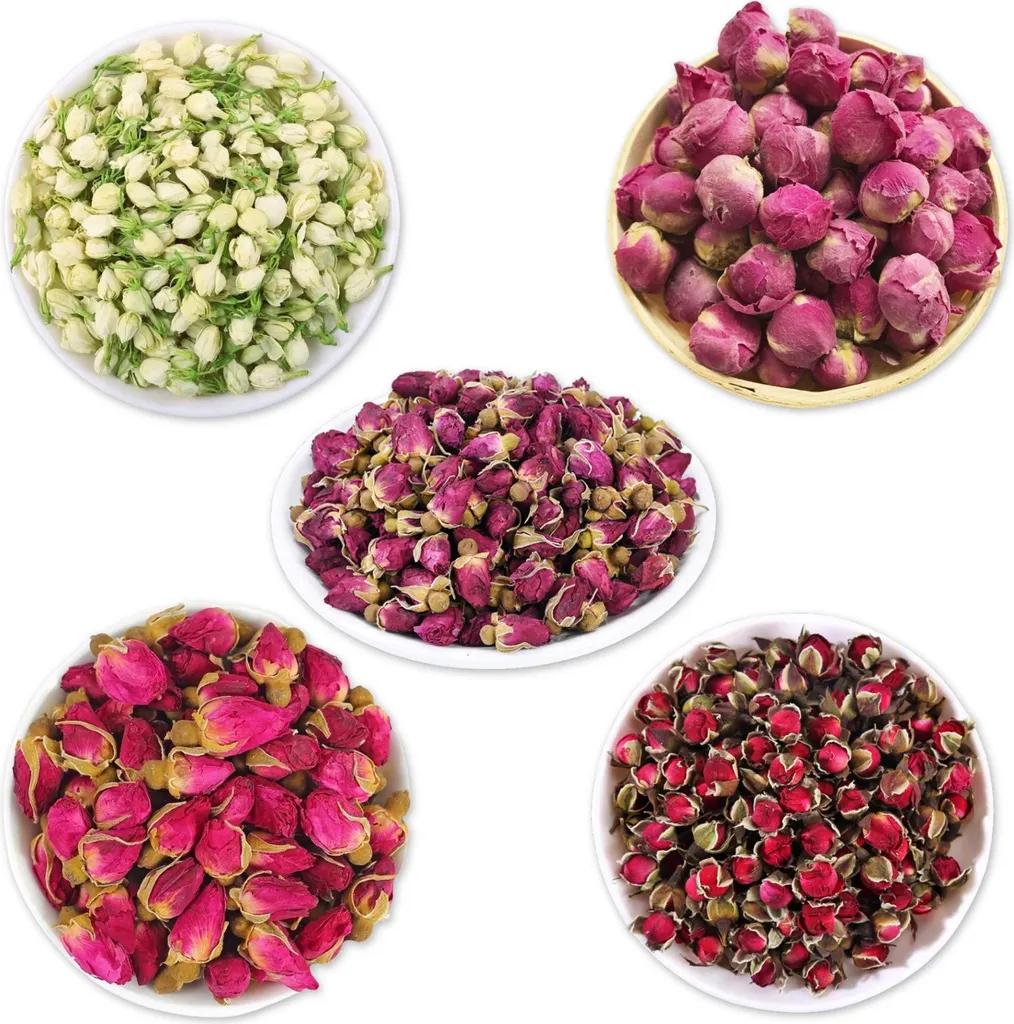 Set di fiori secchi per decorare candele e saponi, boccioli 5 x 10 g
