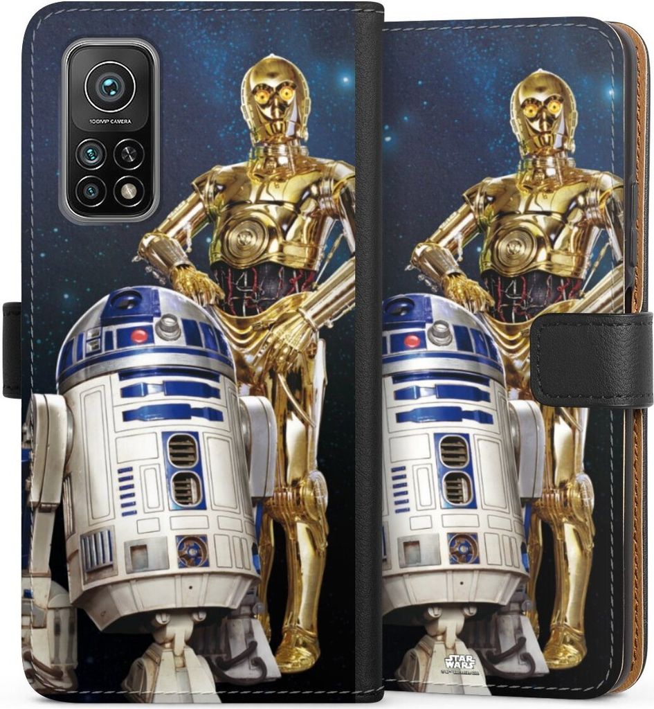 DeinDesign Klapphülle für Xiaomi Mi 10T Pro 5G Handytasche Lederhülle Tasche Star Wars Weltall R2D2
