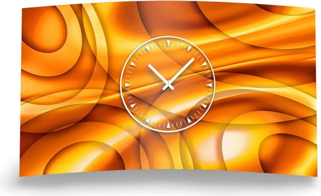 Horloge murale design silencieuse orange dixtime 3D contre le bruit