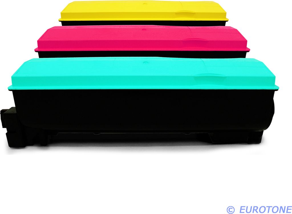 3x Eurotone Toner Alternative für Kyocera 1T02HMCEU0 TK-550C Blau Cyan / 1T02HMBEU0 TK-550M Rot Magenta / 1T02HMAEU0 TK-550Y Gelb Yellow