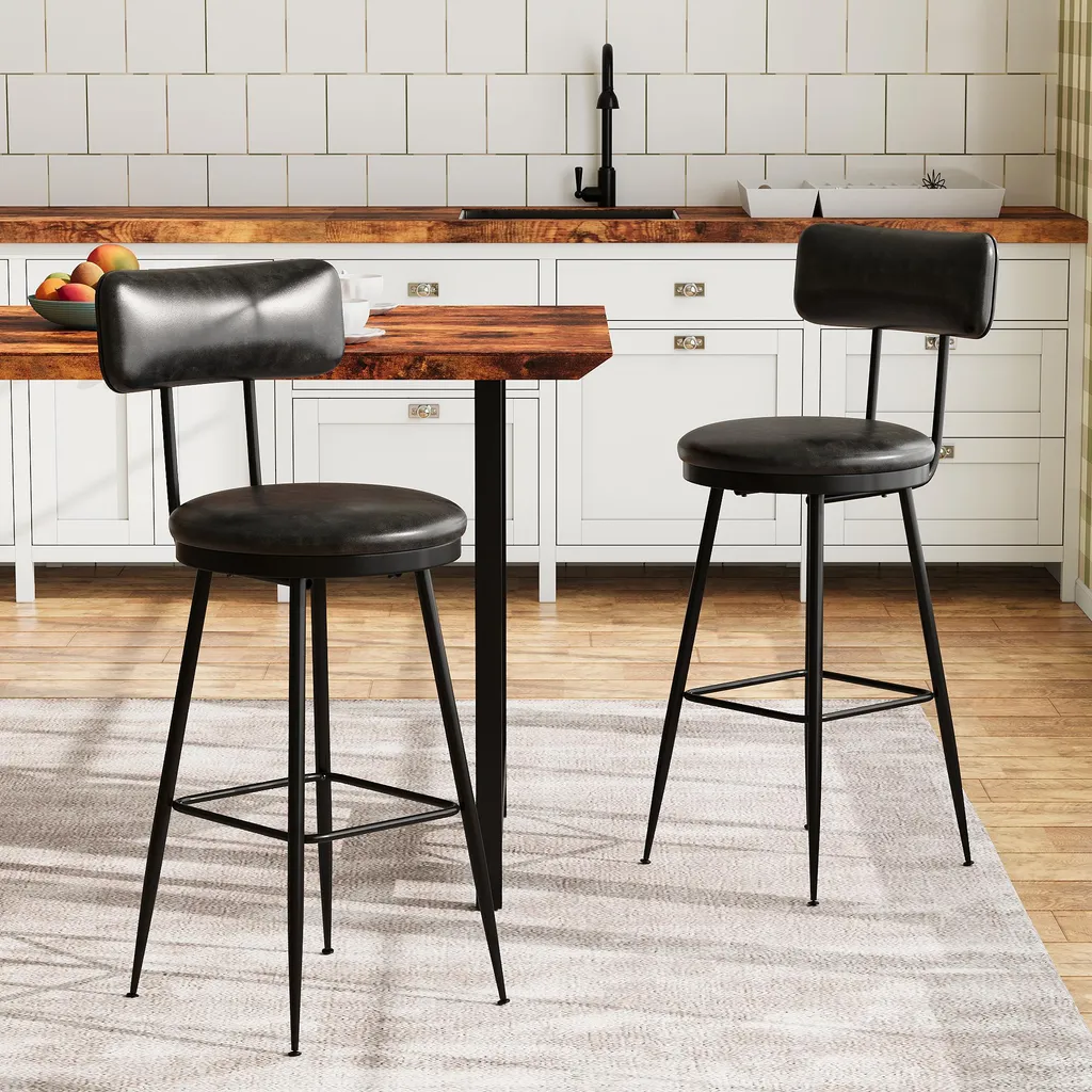Sedie Design UnboxG Nero Medievale: Set 2 Pezzi in Ecopelle e Acciaio