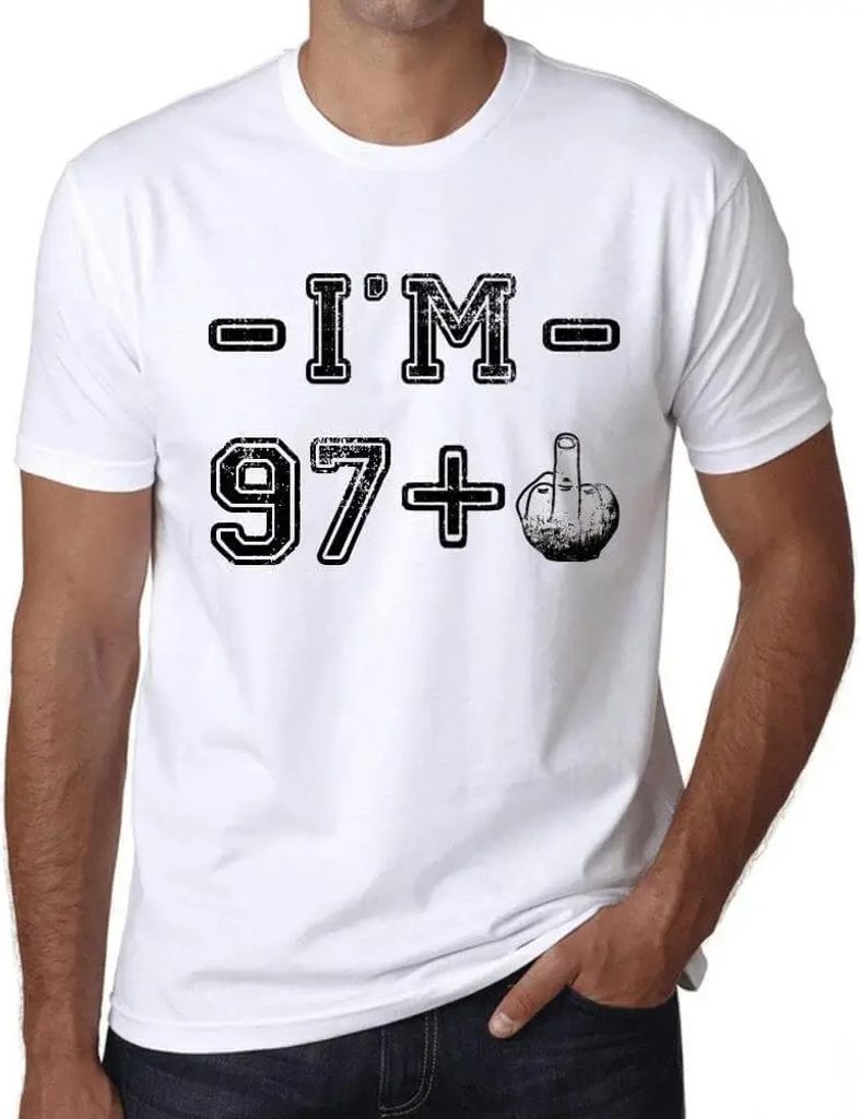 Herren Grafik T-Shirt 98 Jahre ich bin 97 + ein Mittelfinger – 98 Years I'm 97 + A Middle Finger – Geschenk 98. Geburtstag Jahrestag 98 Jahre J...