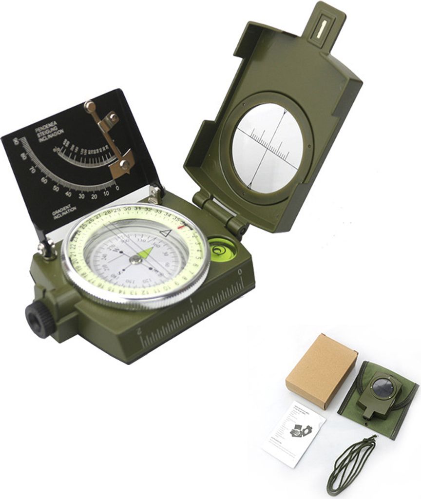 INF Kompass in Militärqualität mit Neigungsmesser und Lupe