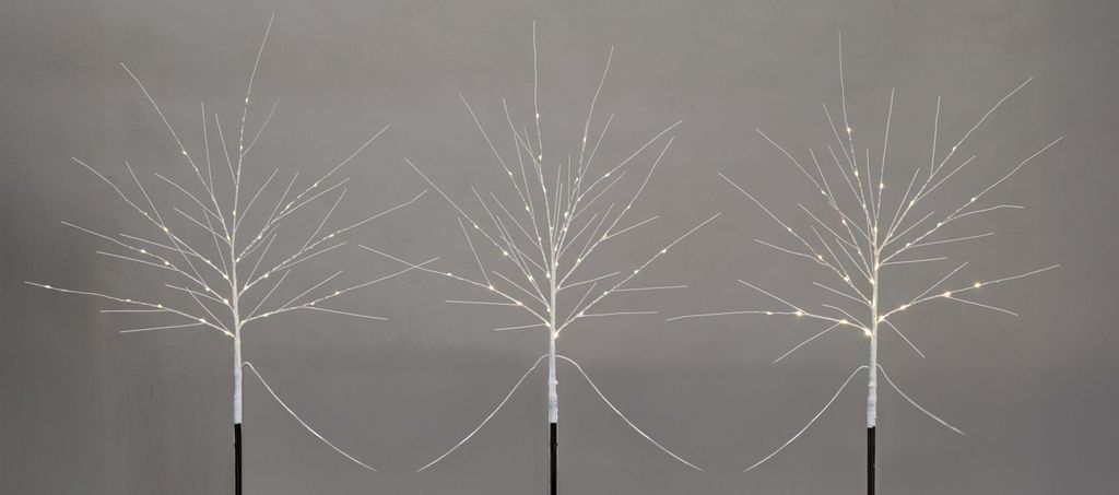 LED Sträucher Birkenoptik Weihnachtsdeko Outdoor warmweiße LEDs | 85cm