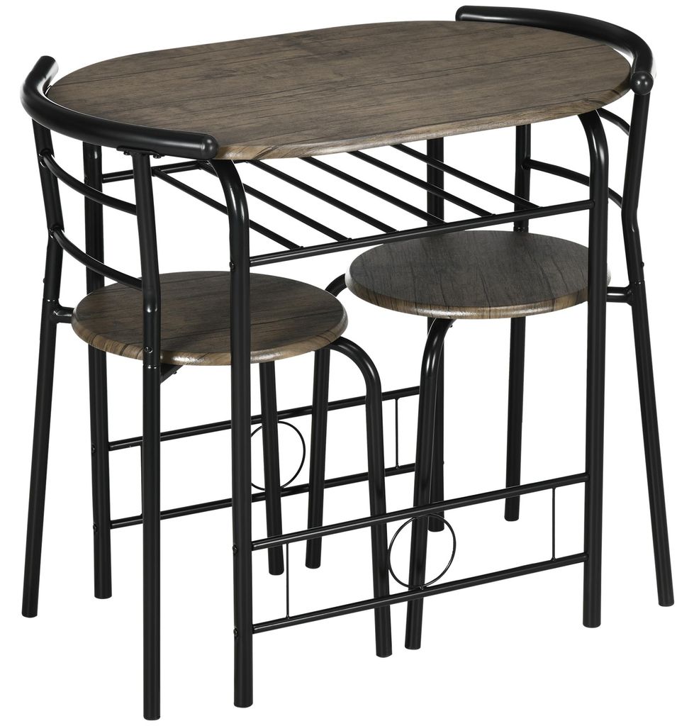 HOMCOM Eetset, eettafel met 2 stoelen, keukentafel met Productafbeelding 