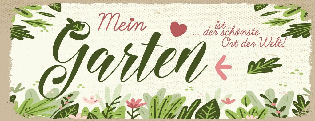 vianmo Holzschild 10x27 cm Mein Garten ist der schönste Ort de Welt