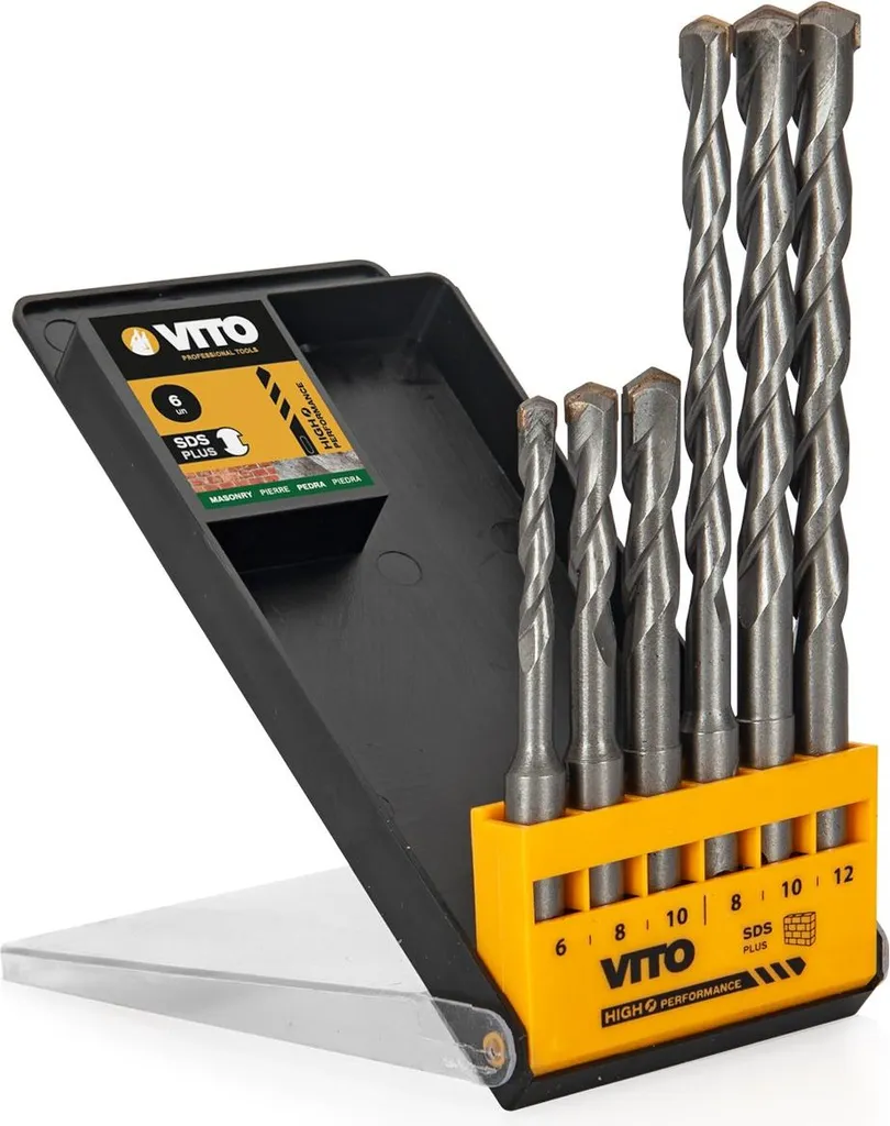 VITO Set Punte SDS PLUS Alta Efficienza | Pietra e Calcestruzzo Ø6-12