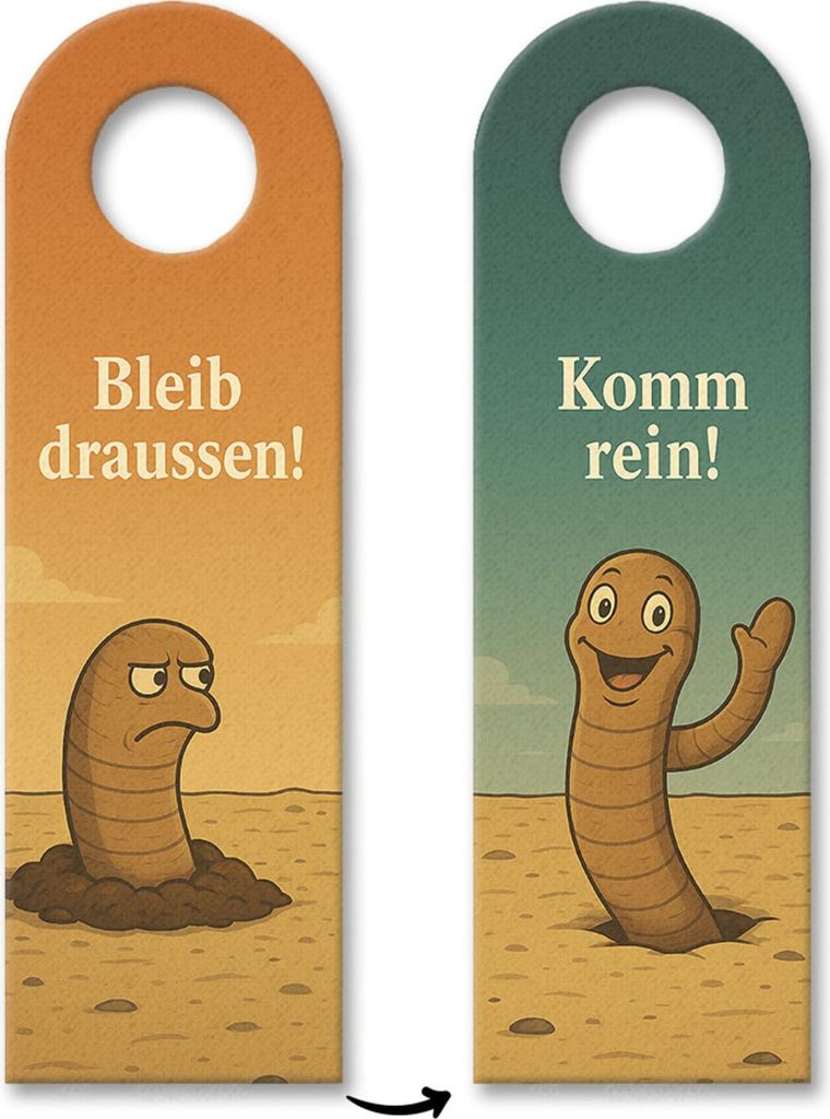 Wattwurm Komm rein Bleib draußen Türhänger Maritim