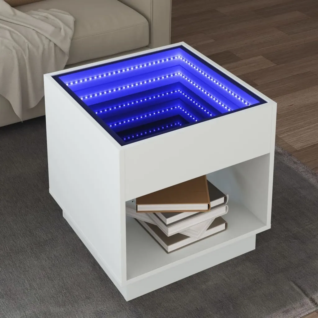 Best Möbel Tavolino Infinity-LED Bianco 50x50x50 cm | Design Moderno CL5271470