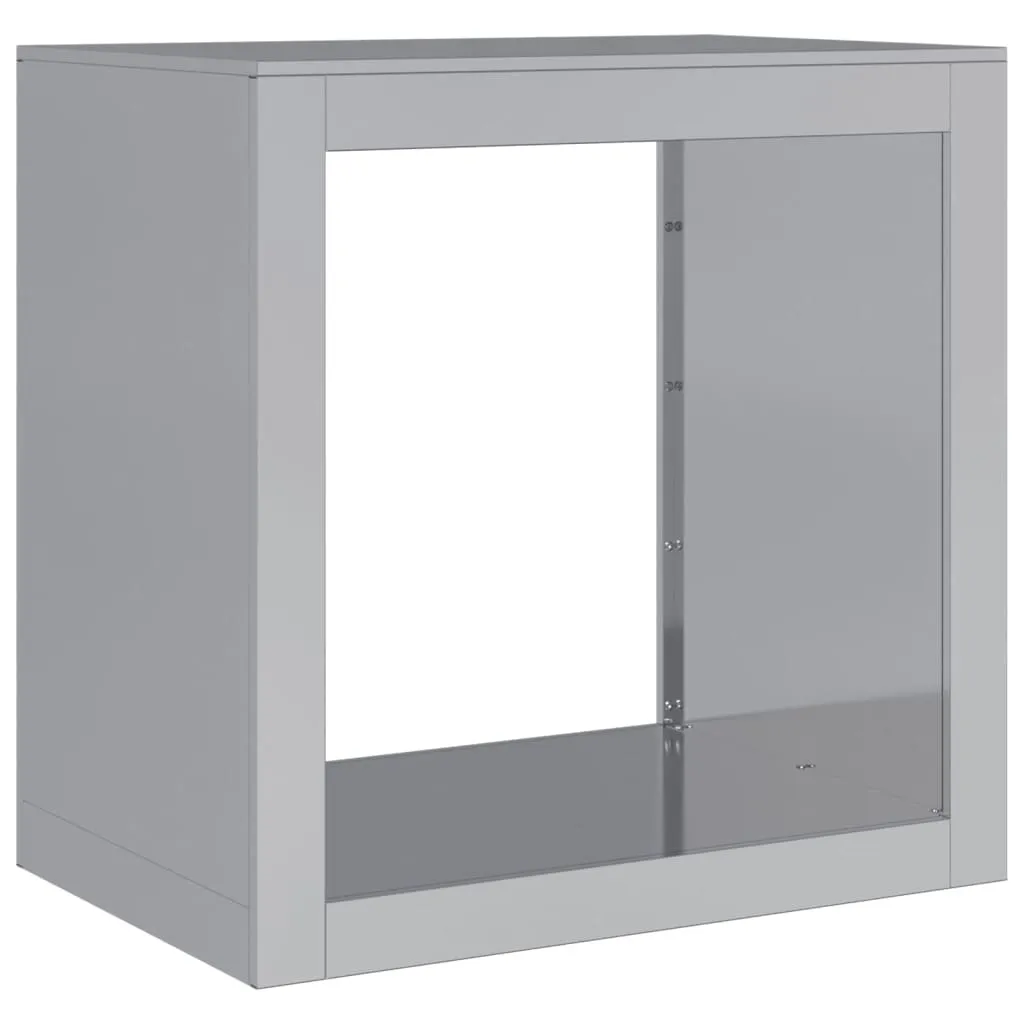 Portalegna Design Moderno vidaXL Acciaio Zincato 60cm - Casa e Giardino