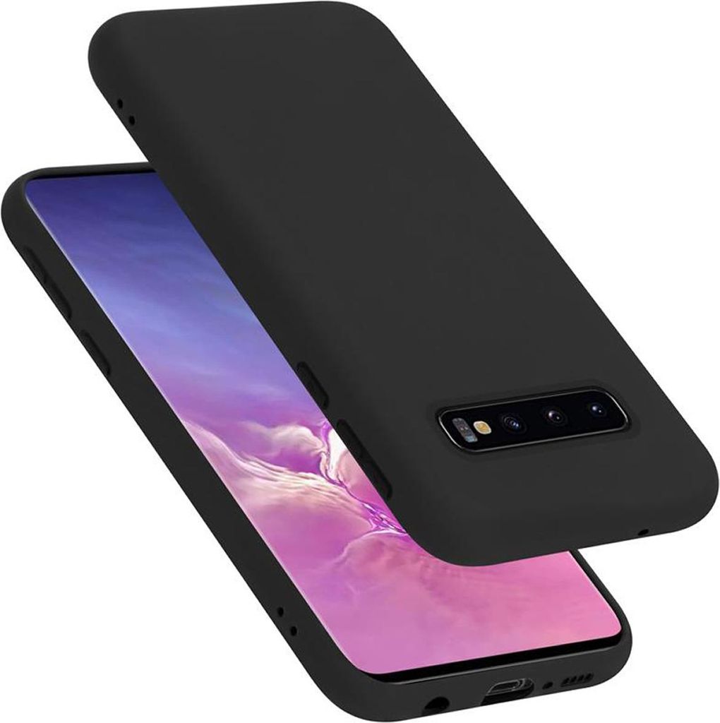 Cadorabo Schutzhülle für Samsung Galaxy S10 4G Hülle in Schwarz Handyhülle Case Cover TPU Etui