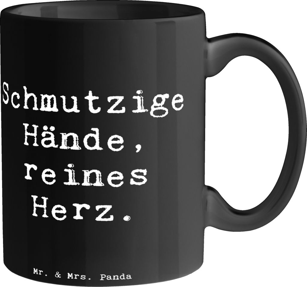 Mr. & Mrs. Panda Tasse Spruch Reines Herz Kind - Schwarz - Geschenk, einzigartige Designs, Zauber, schöne, Bedruckte, Teetasse, Spielen, Energie, ...