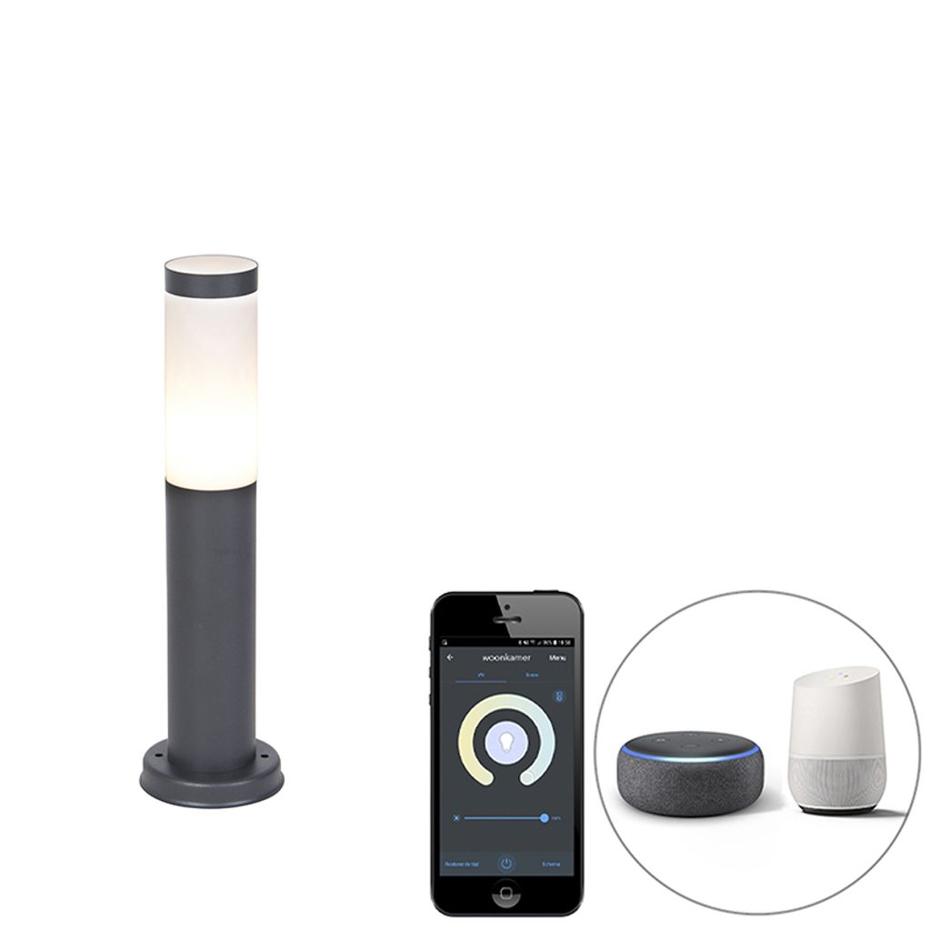 Smarter Außenlaternenmast Anthrazit 45 cm inkl  Wifi P45 Produktbild 