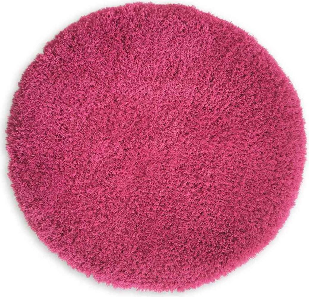 WohnDirect Hochflor Badematten Rund MALMÖ Pink Ø 90 cm