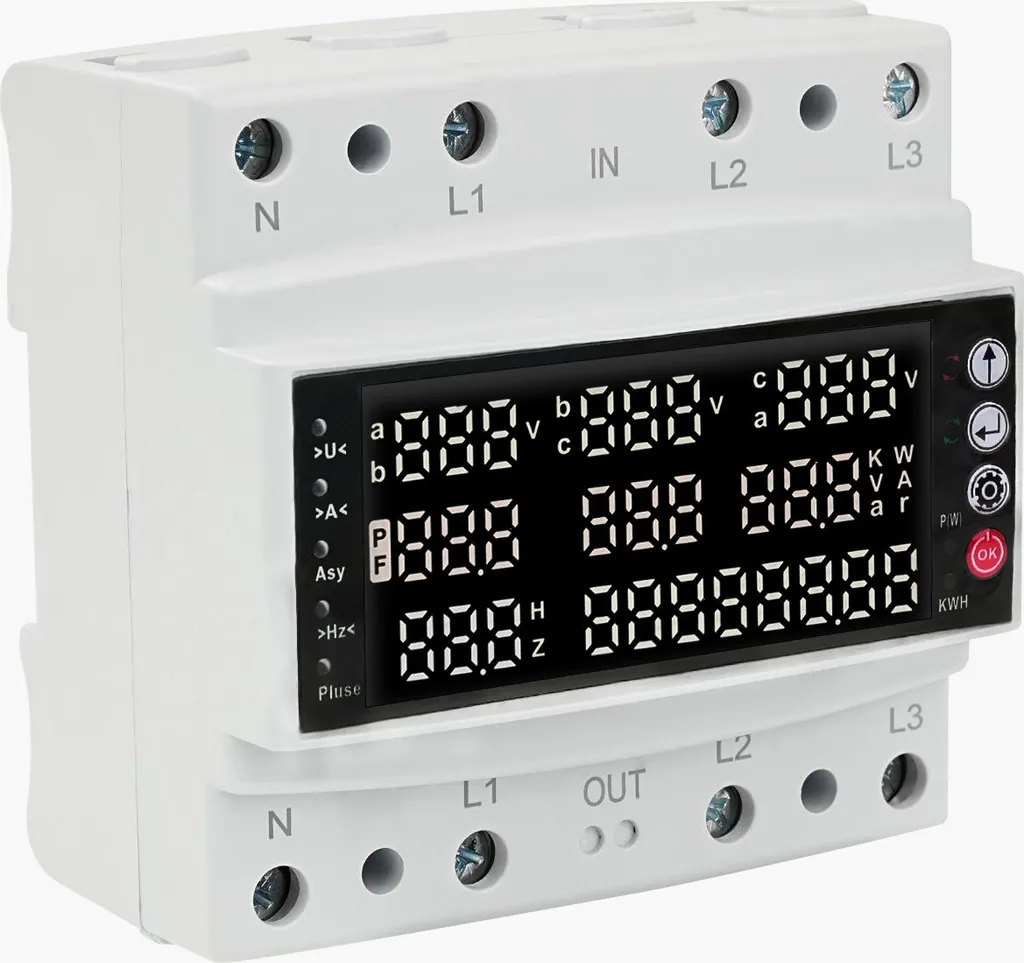 Moniteur de tension et courant triphasé avec écran couleur numérique AC - 3