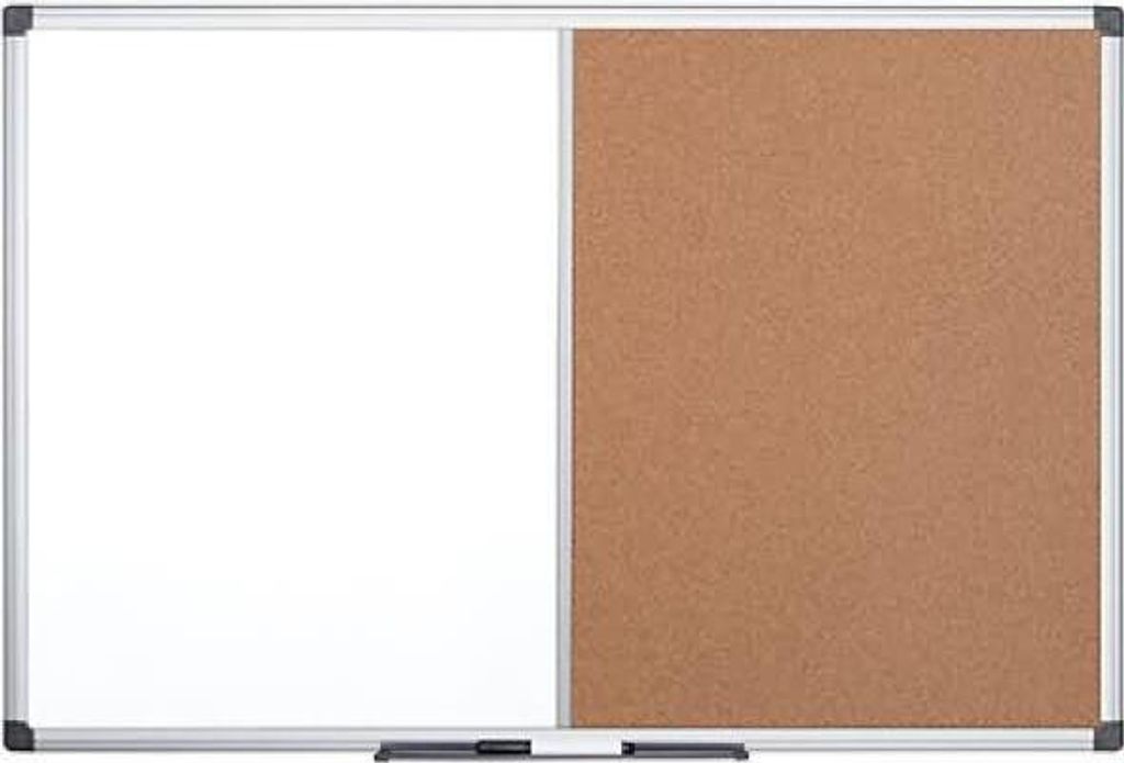Kombitafel Maya Kork/Whiteboard-Melamin 120x120cm