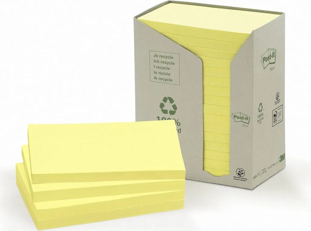 Blocs de Notes Repositionnables Jaunes Post-it 655-1T Format Standard - 2