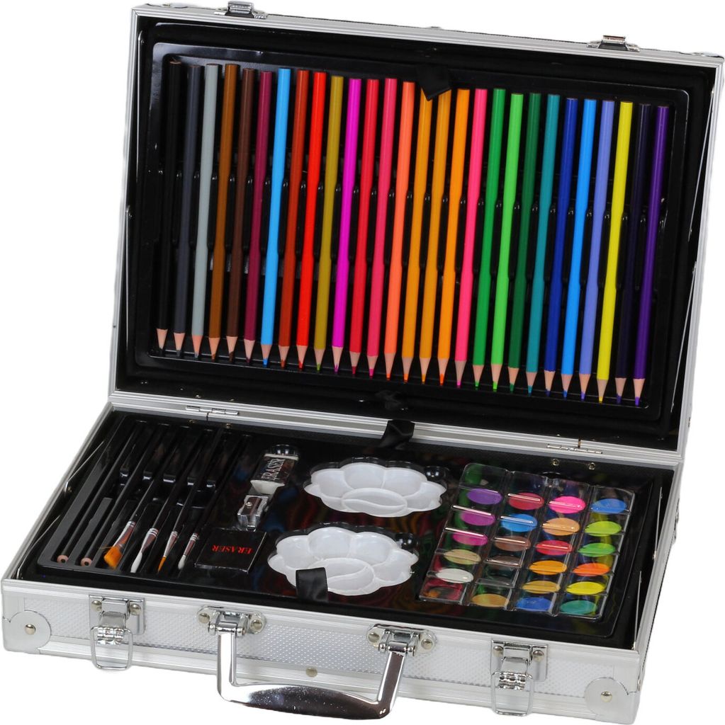 Malset Malerei Set 145-teilig Malkoffer Buntstifte Produktbild 7