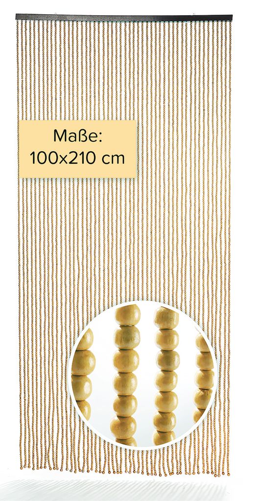 Lockardi Perlenvorhang Türvorhang COFFEE Holzperlen braun 50 Stränge 100x210cm
