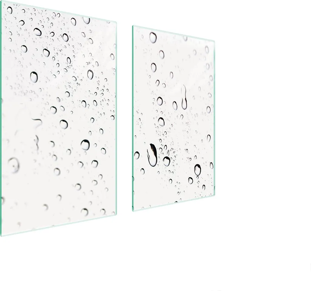 Coprifornelli Vetro 75x52 Gocce d'Acqua - Elegante Protezione Cucina