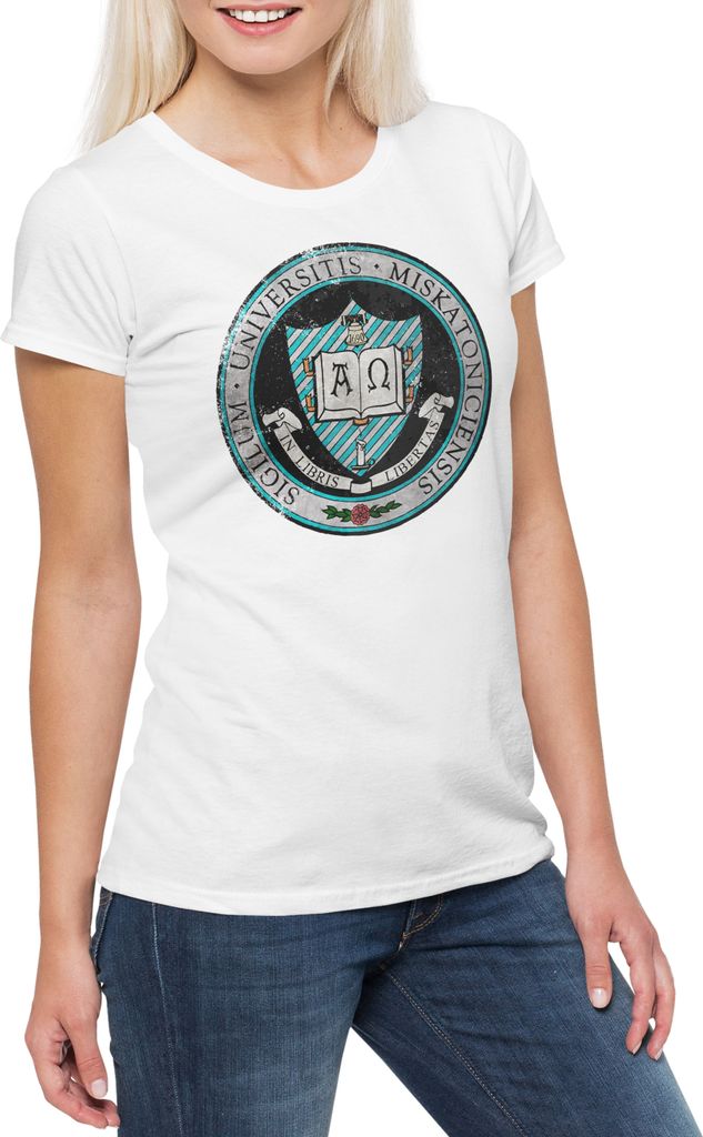 Urban Backwoods Cthulhu Badge UN D2, Damen T-Shirt, Farbe: Weiß, Größe: XS