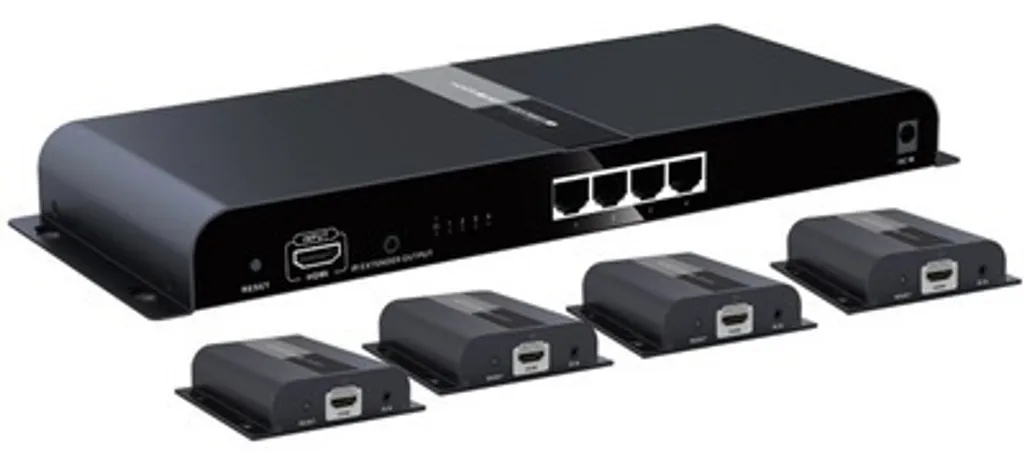 Système Extension HDMI 120m pour Diffusion sur 4 Écrans via RJ45 IR
