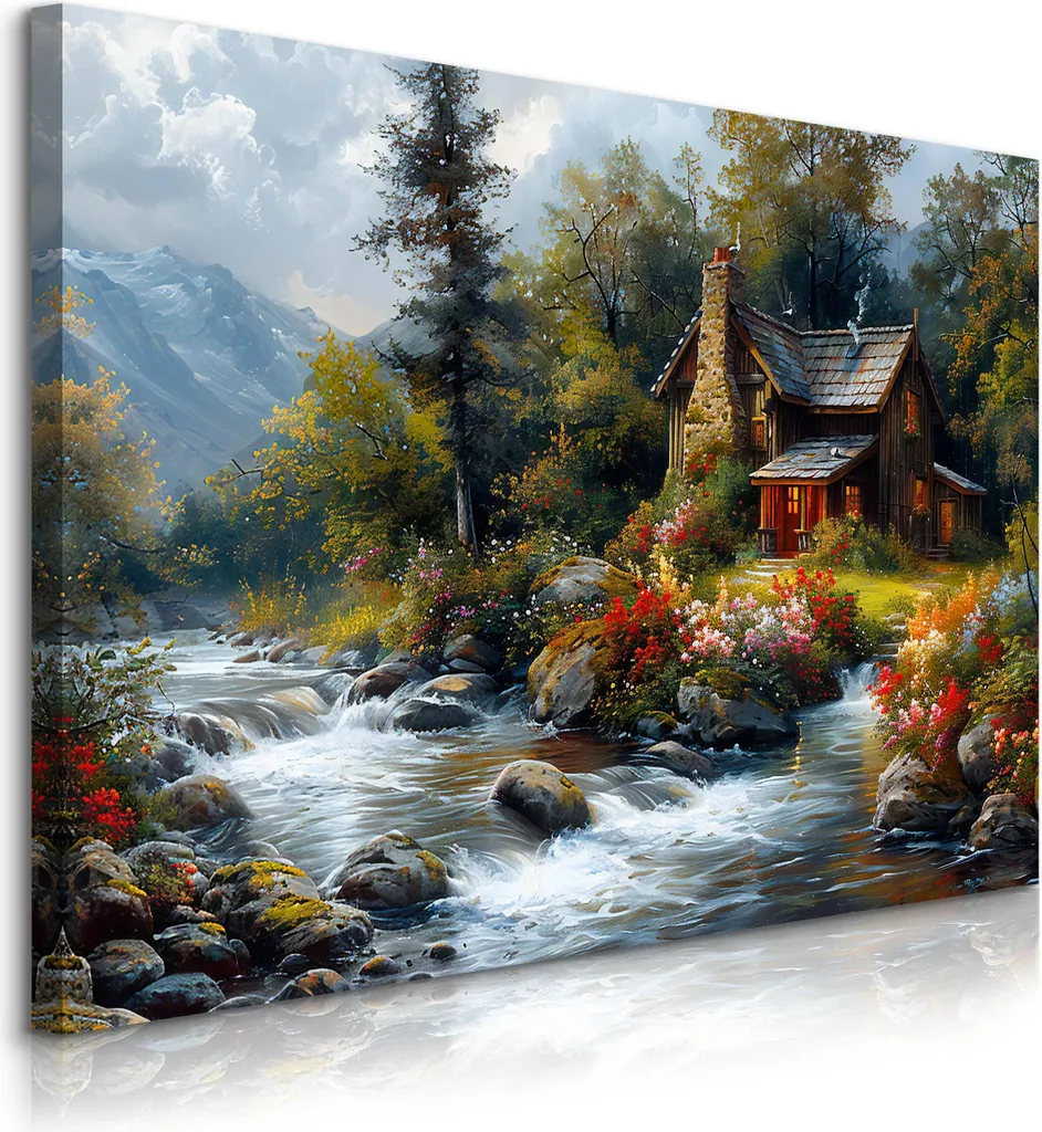 Muralo BERGHÜTTE Quadro su Tela 100x70cm - Stampa Natura Resistente