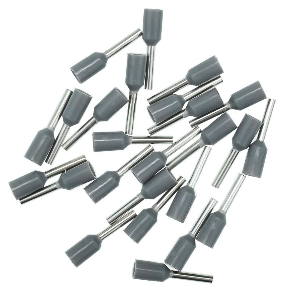 Aderendhülsen 0,75mm² (grau), isoliert, 25 Stück Produktbild 