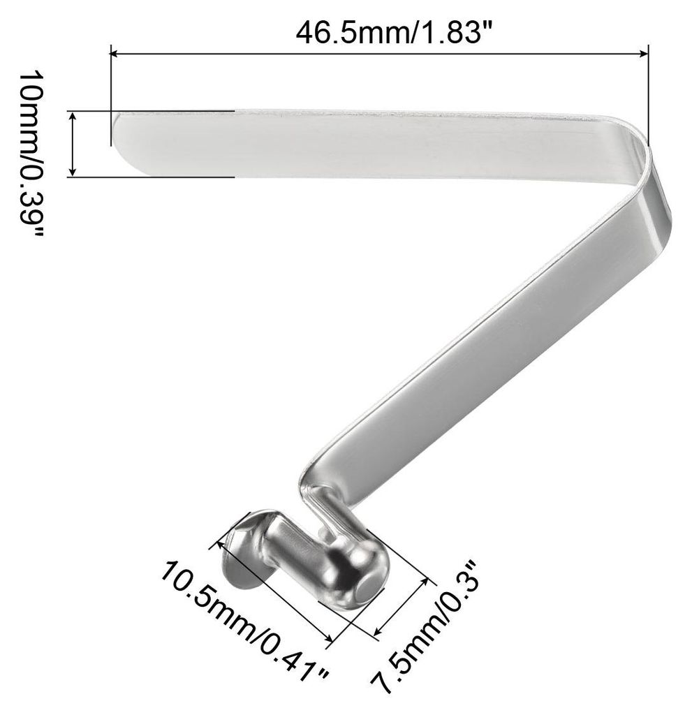 10,5x7,5mm Kajak Paddel Clips, 6er Pack Zeltstangen Clips aus Stahl, V-f?rmige Einzelpin-Druckknopf-Federclips zur Fixierung von Rohren fš¹r Camp...