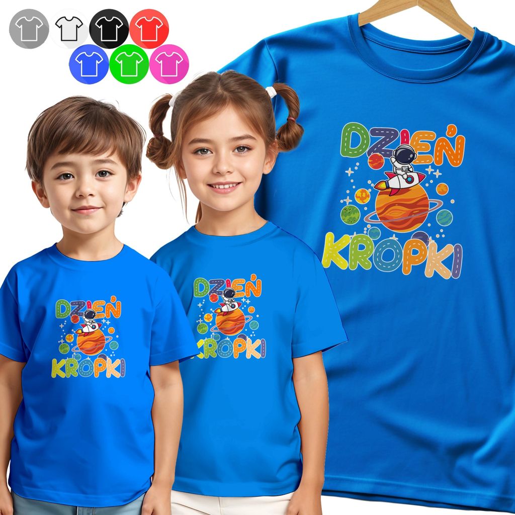 Kinder-T-Shirt Dots Tag Raum Astronaut Planeten Punkt - 98 Xxs