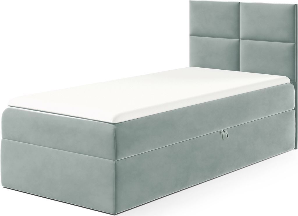 MEBLINI Kinderbett mit Bettkasten - Gepolstert Einzelbett mit Matratze - Polsterbett mit Stauraum - Bett mit Kopfteil - Stauraumbett - MINO 3 - 100...