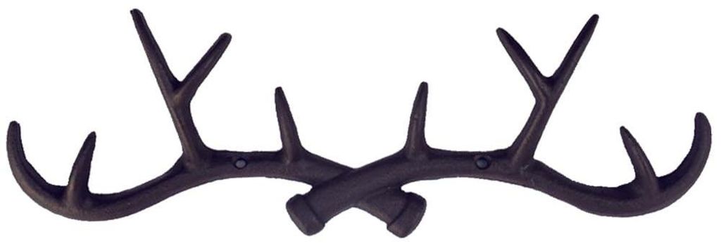 Antiker Wandhaken aus Gusseisen mit Hirschgeweih, Vintage-Garderobenhaken für Mäntel, Schlüssel und Hüte – elegante Wanddekoration für Flur,...