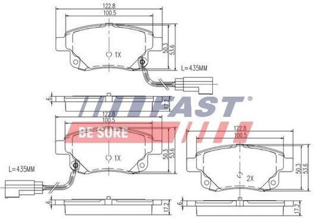 FAST Bremsbeläge Satz Hinten Bremsklötze für FORD Transit Mk6 Kasten (V347, V348, FA) FT29523