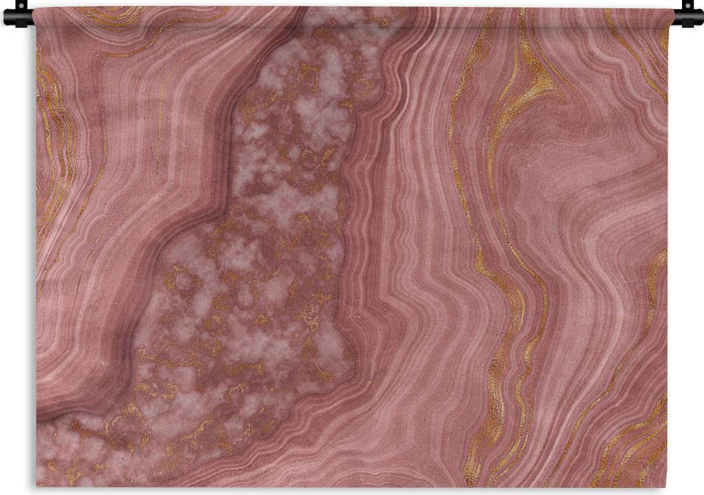 MuchoWow Wandteppich Wandbehang Marmor - Rosa - Muster 150x112.50 cm Tapisserie Dekoration Wandtuch - Wanddecke - Wandteppiche