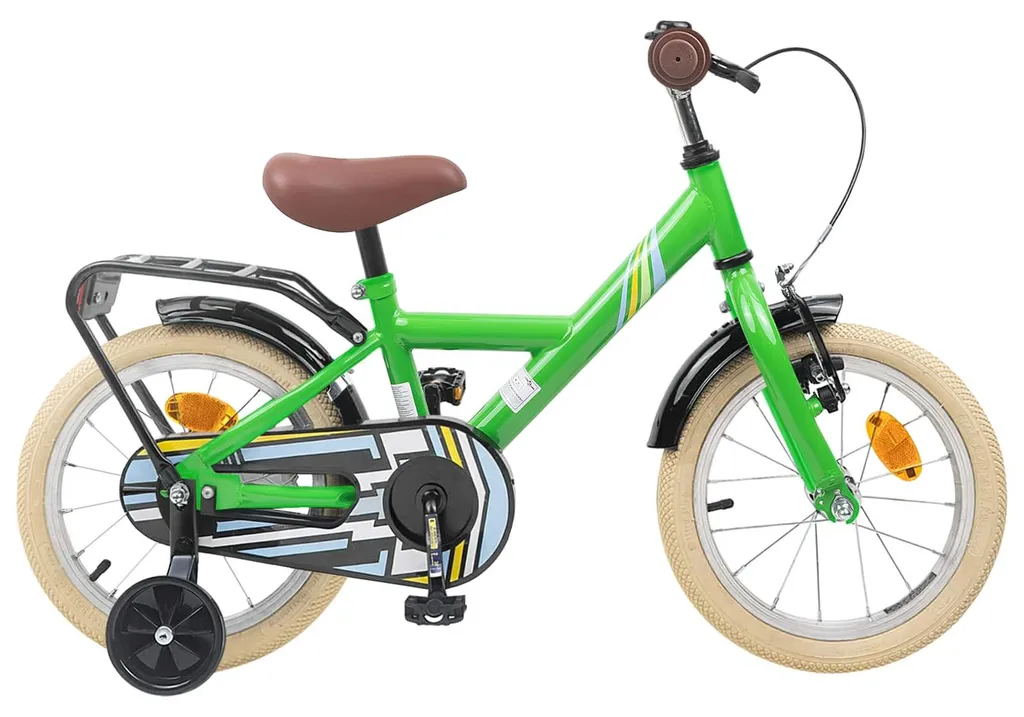 Vélo enfant vert vidaXL anti-chute avec roues stabilisatrices