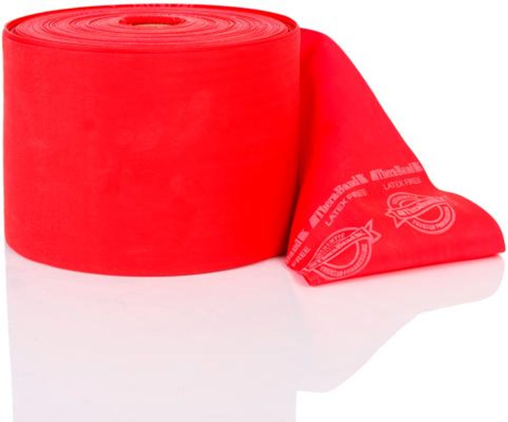 TheraBand latexfrei Übungsband 45,5m ROT mittelstark Sparpack