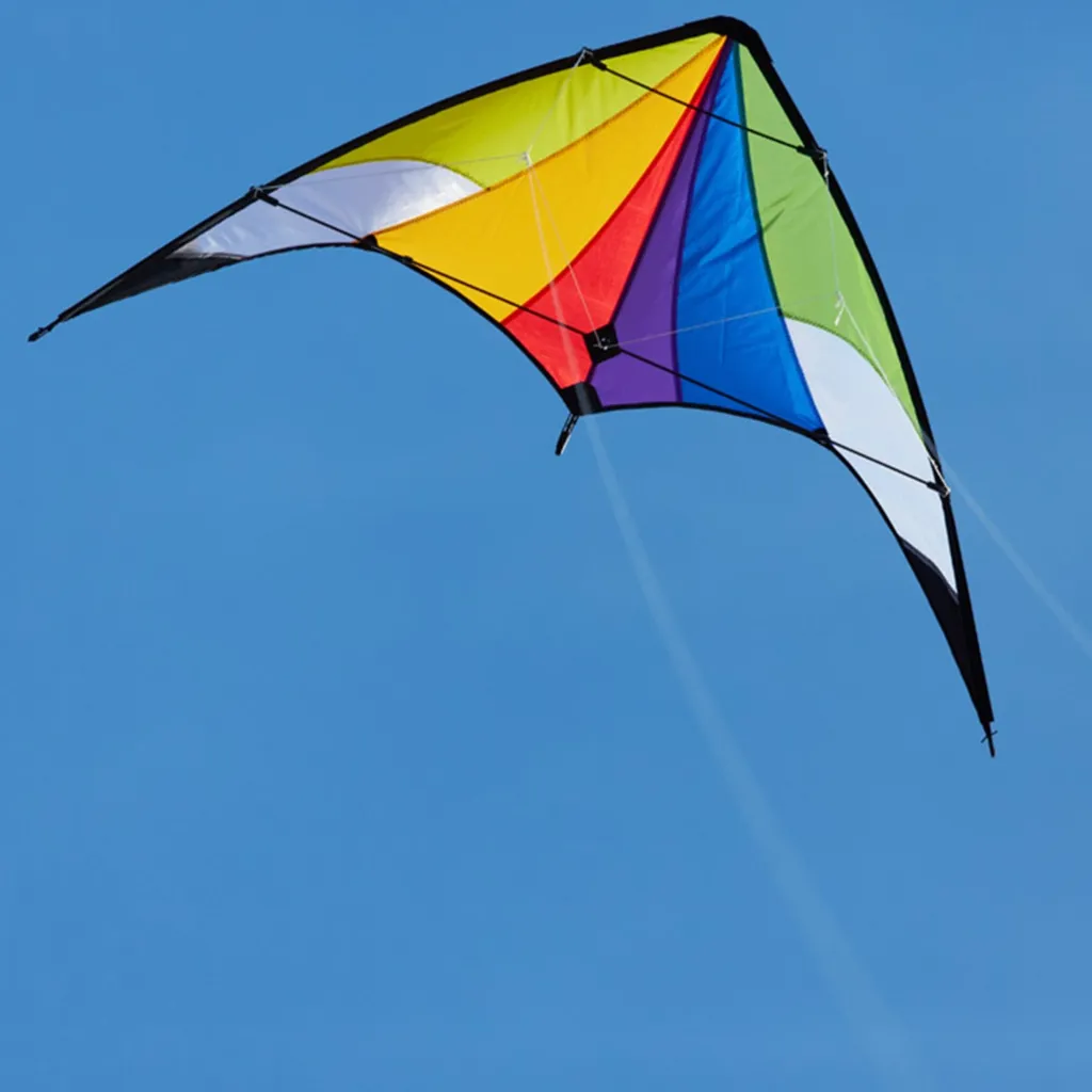 Cerf-volant deux lignes Drache Bunt résistant avec poignées et cordes