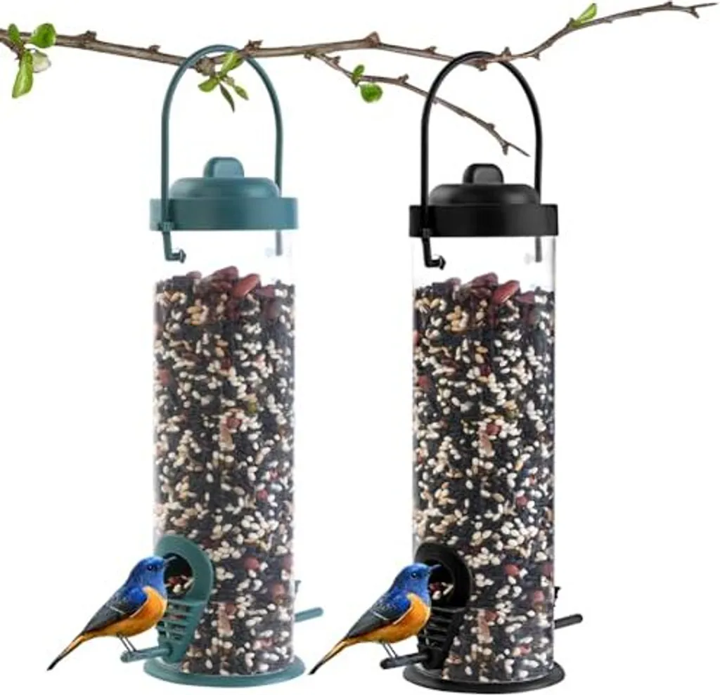 Garden Mile Deluxe Mangiatoia Per Uccelli Selvatici Da Esterno – Impermeabile, In Ferro E PC, Facile Da Appendere, 10x10x31 Cm - 3