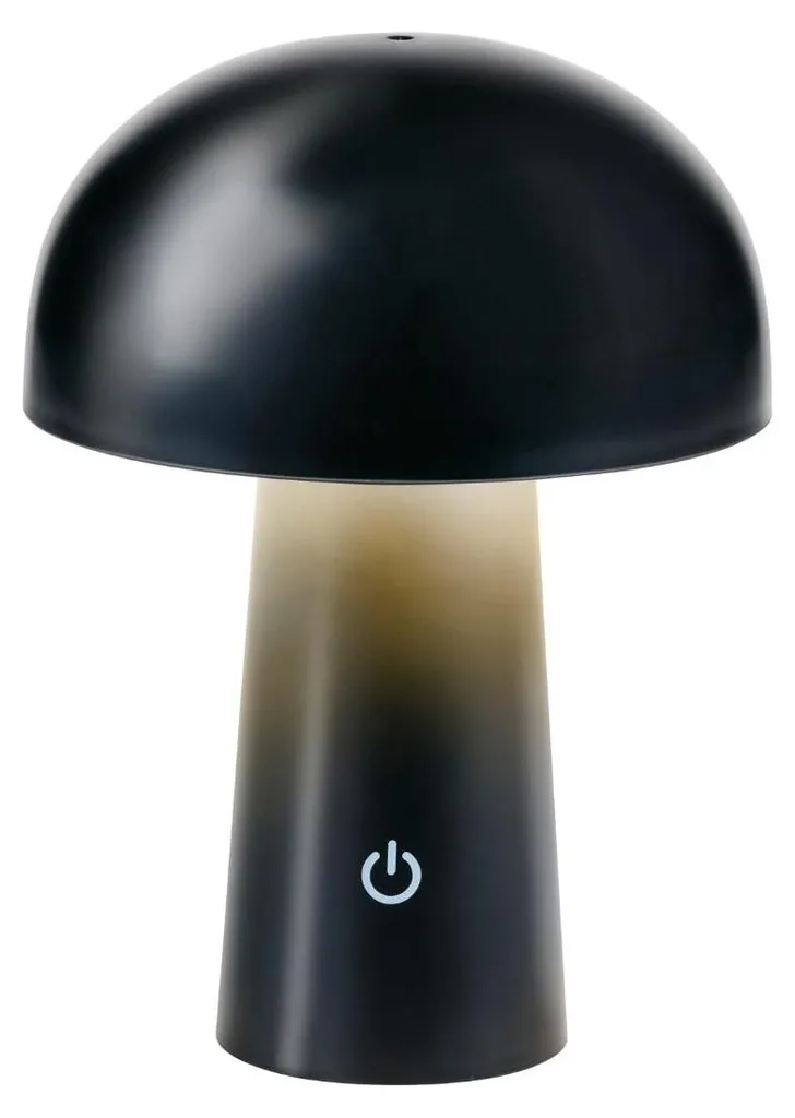 Lampe de Nuit LED Rechargeable Design Pilz Noir avec Capteur Tactile