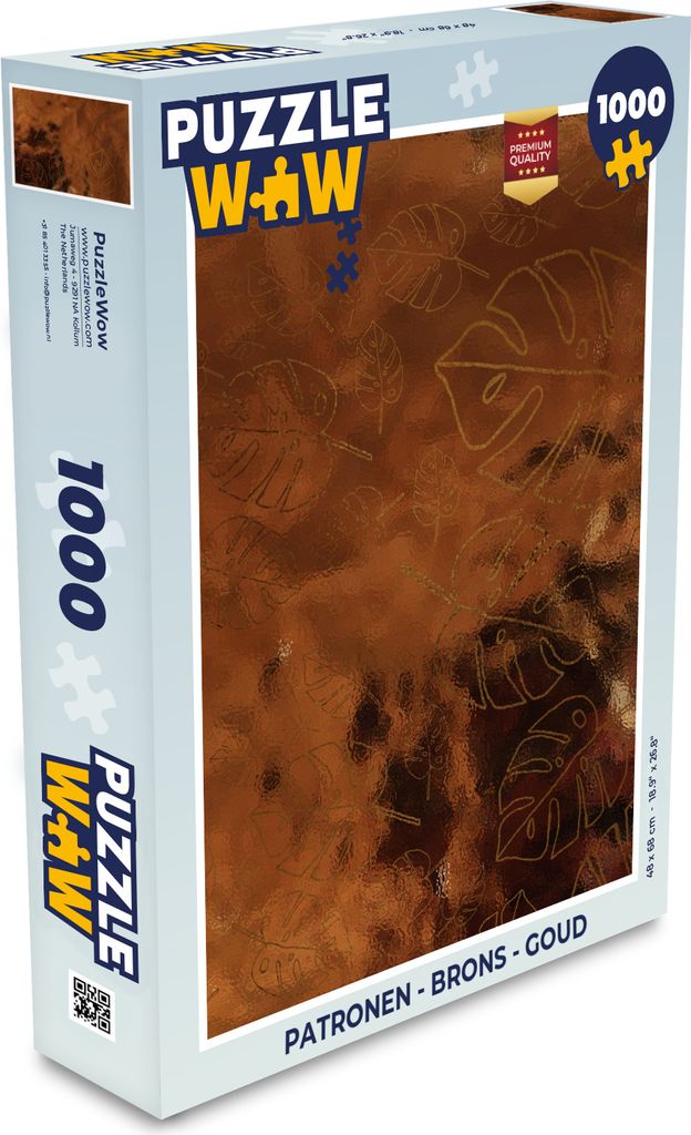 MuchoWow Puzzle 1000 Teile Muster - Bronze - Gold - Spielzeug - Alt und Jung - Spiele - Puzzeln