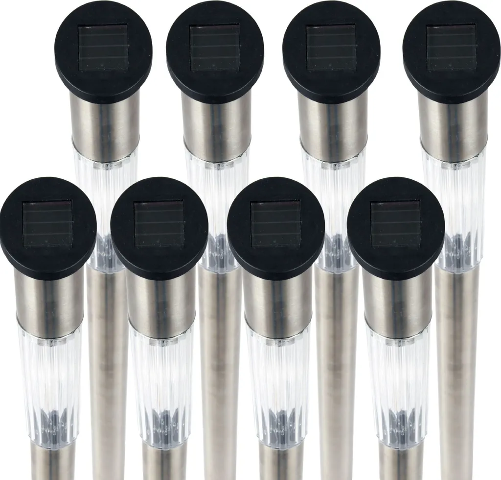 Lampe solaire de balisage XXL 71 cm pack de 8 pour éclairer l'allée