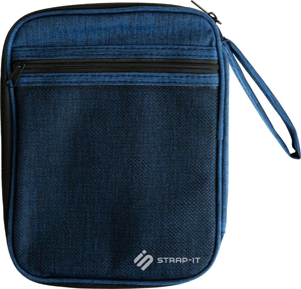 Strap-it Premium Organizer für Smartwatch-Armbänder - Aufbewahrungstasche für Apple-, Samsung-, Fitbit- und Garmin-Armbänder r (Blau)