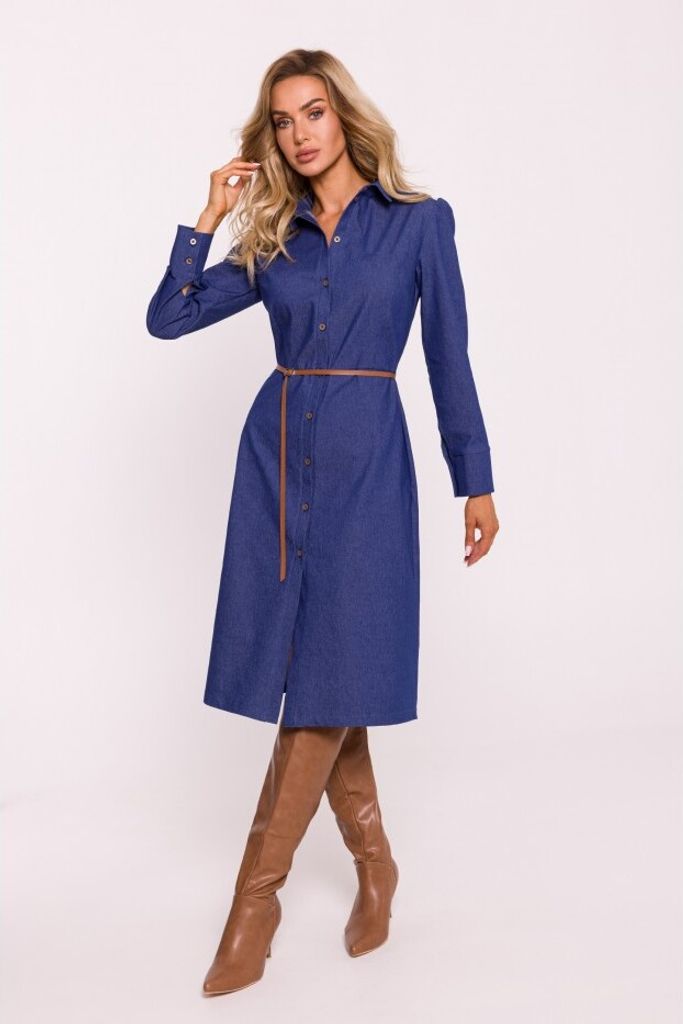Made of Emotion Hemdblusenkleid für Damen Juxal M804 himmelblau XXL