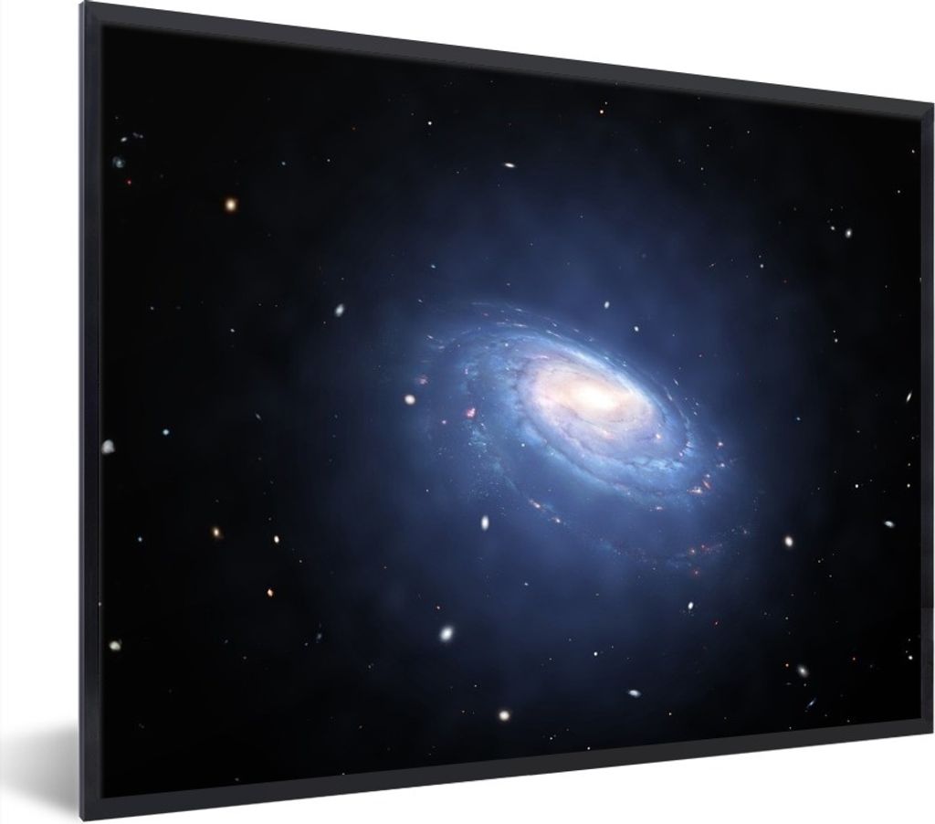 MuchoWow Gerahmtes Poster Eine Illustration einer beleuchteten Milchstraße 80x60 cm - Poster mit Schwarzem Bilderrahmen Wandposter Rahmen Foto B...