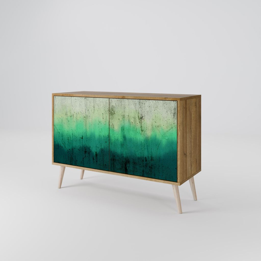 Spacerebels Kommode mit 2 Türen - Sideboard Komodenschrank - Highboard - Kleiderschrank Möbel - Wohnzimmer Schlafzimmer - 57,5×111×42 (HxBxT)