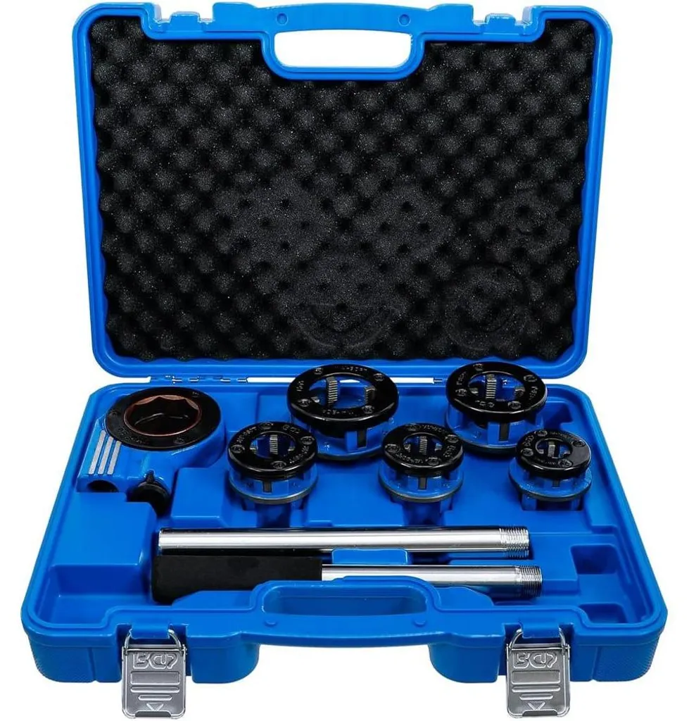 Kit Filetage Tuyauterie Plomberie 7 pcs 3/8 à 1.1/4 Filières Automatiques