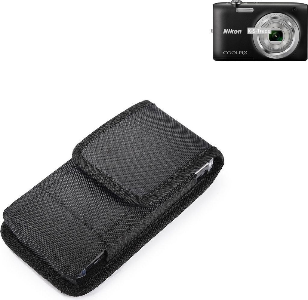 Holster Gürteltasche kompatibel mit Nikon Coolpix S2800 Holster Gürtel Tasche wasserabweisend Handy Hülle Schutz Hülle Outdoor schwarz K-S-Trade