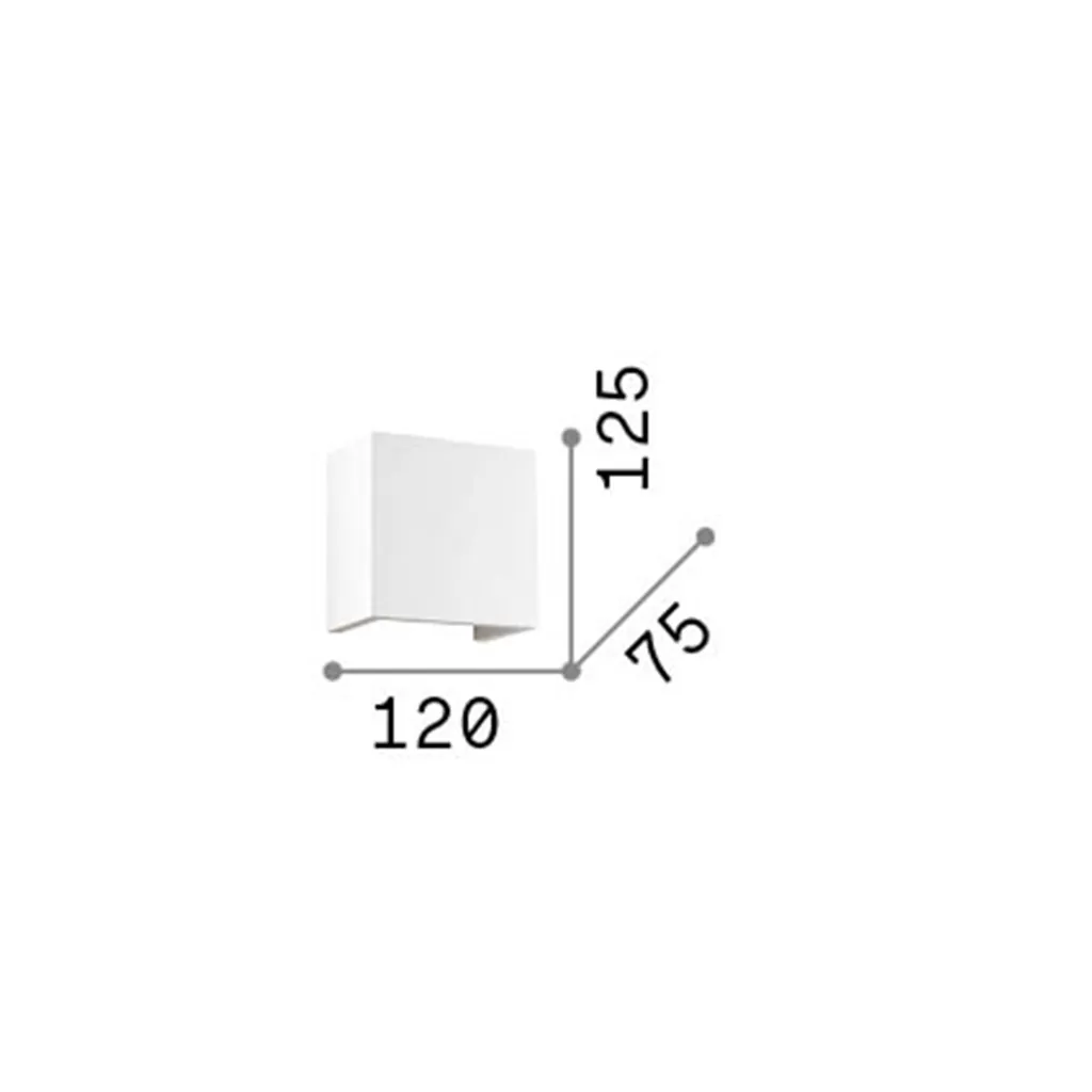 Ideal Lux Applique Flash Gesso Petit Blanc 214672 Lampe Murale Plâtre